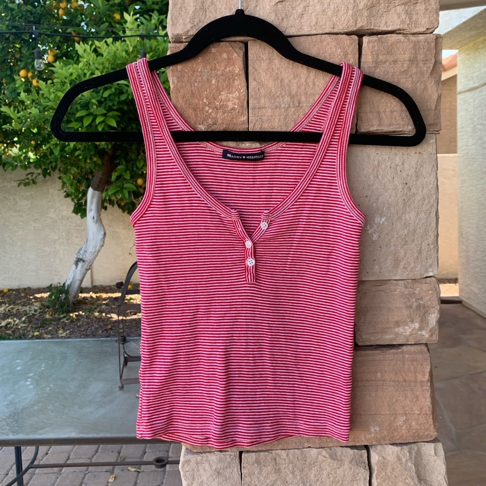 red and white brandy melville tank